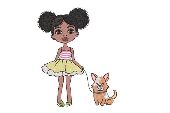 African Little Girl with a Dog: Design Review