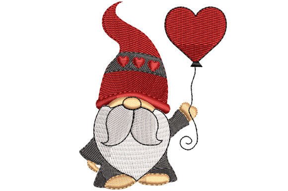 Christmas Gnome with Heart Balloon Design Review